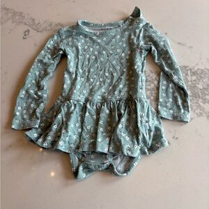 Posh Peanut Mint Floral Long Sleeve Dress